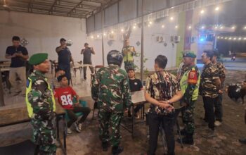 Ciptakan Wilayah Aman, Koramil 23 BRG Patroli Malam