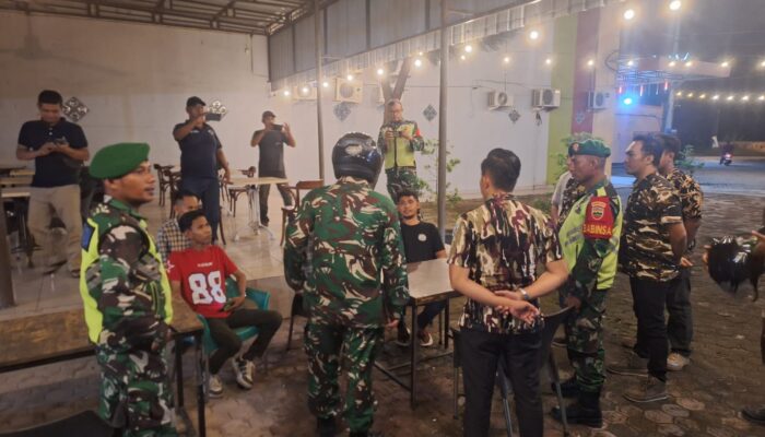 Ciptakan Wilayah Aman, Koramil 23 BRG Patroli Malam