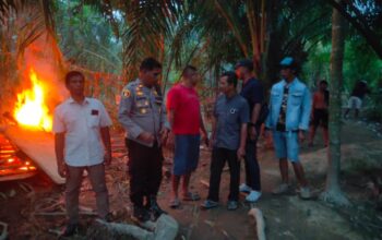 Polsek Tanjungpura Musnahkan Lokasi Narkoba Di  Desa Pekubuan