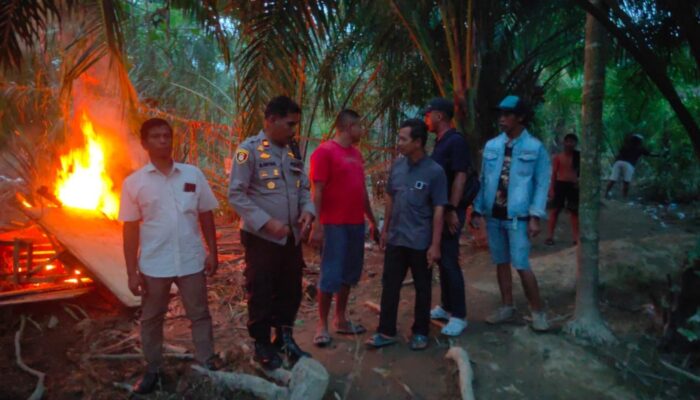 Polsek Tanjungpura Musnahkan Lokasi Narkoba Di  Desa Pekubuan