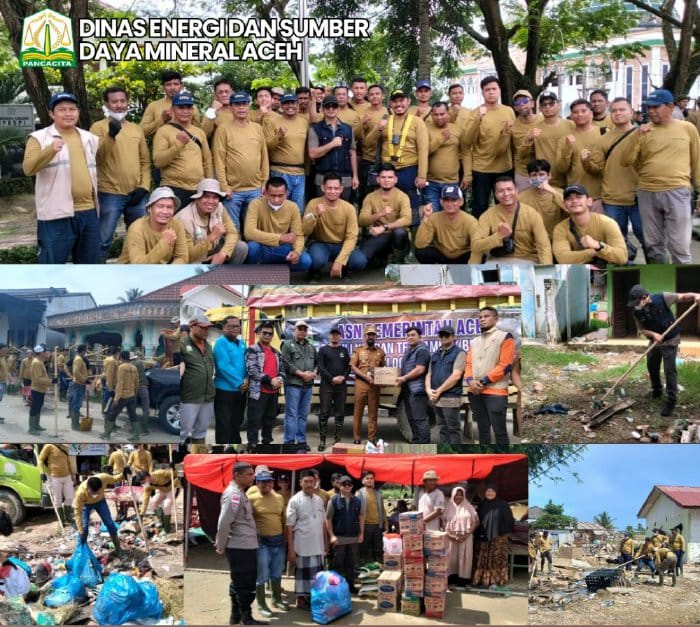 Relawan ASN Dinas ESDM Aceh Bantu Korban Banjir Aceh Timur