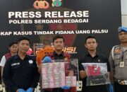 Polres Sergai Ungkap Peredaran Uang Palsu, 116 Lembar Pecahan Rp100 Ribu Disita