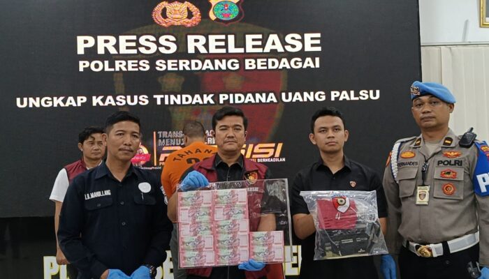 Polres Sergai Ungkap Peredaran Uang Palsu, 116 Lembar Pecahan Rp100 Ribu Disita