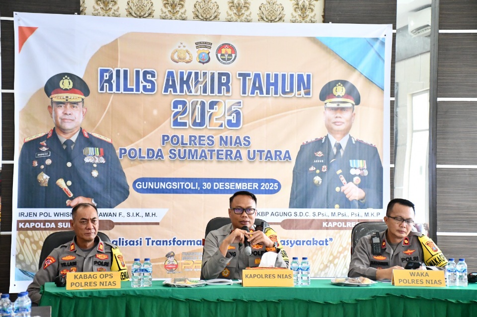 Kapolres Nias Rilis Capaian Kinerja 2025