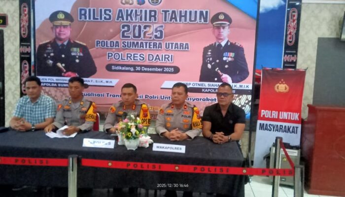 Peristiwa Hukum 2025, Ini Hasil Ungkapan Polres Dairi Selama 1 Tahun