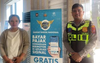 Satlantas Polres Samosir Sosialisasikan Aplikasi Samsat Digital Nasional