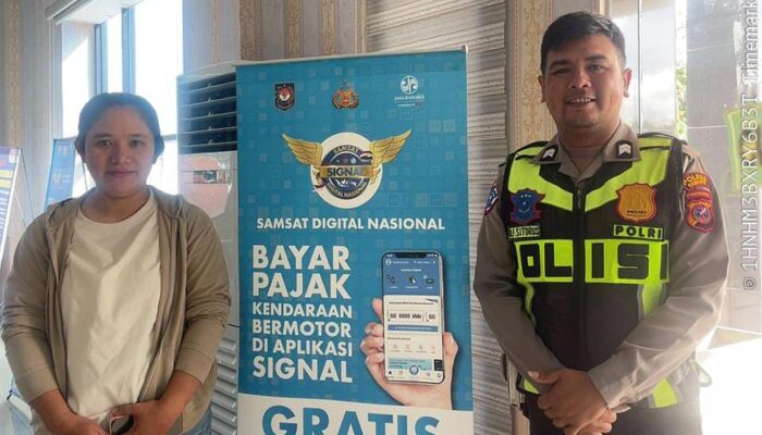 Satlantas Polres Samosir Sosialisasikan Aplikasi Samsat Digital Nasional