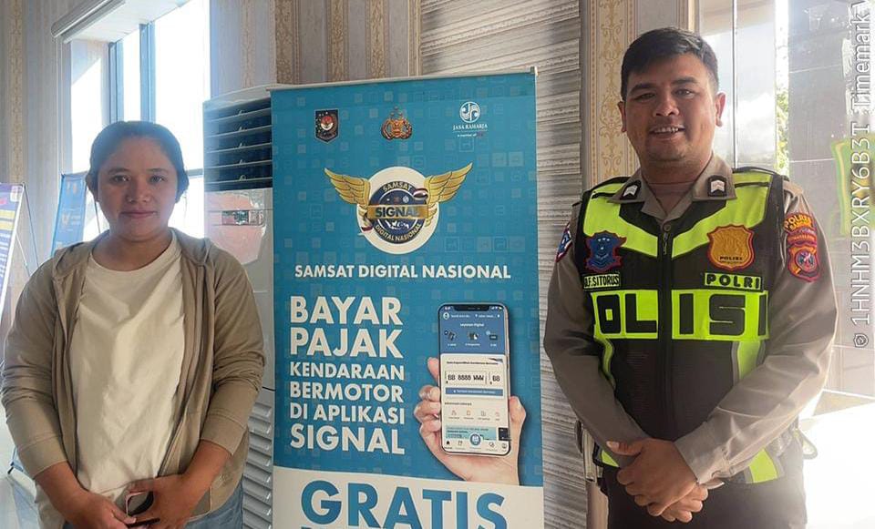 Satlantas Polres Samosir Sosialisasikan Aplikasi Samsat Digital Nasional