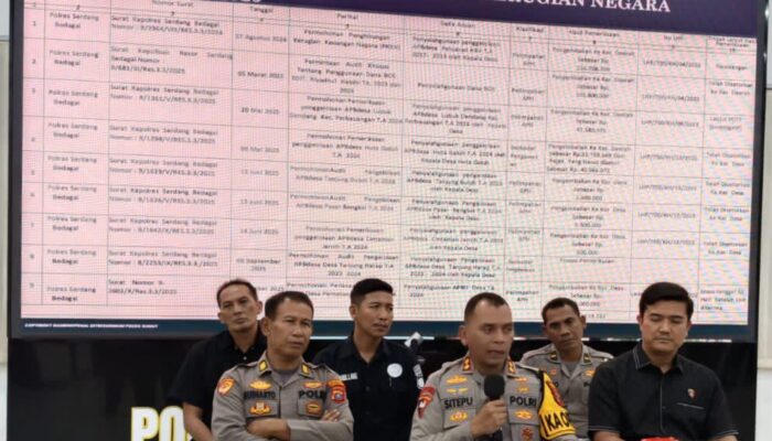 Polres Sergai Selamatkan Rp432,5 Juta Kerugian Negara Kasus Dana Desa Dan BOS 2025