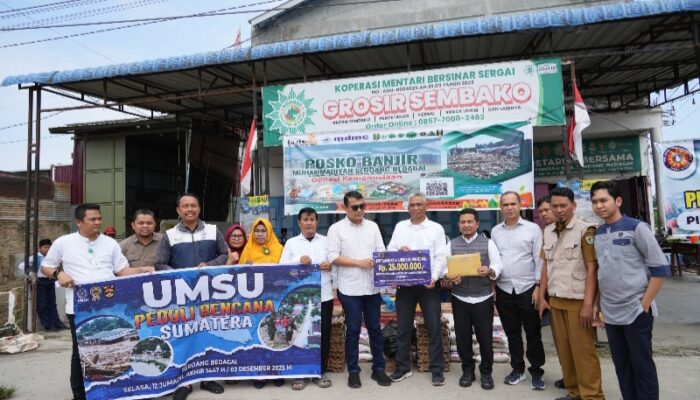 UMSU Peduli, Bantu Korban Banjir Di Sergai Dan Tanjungpura