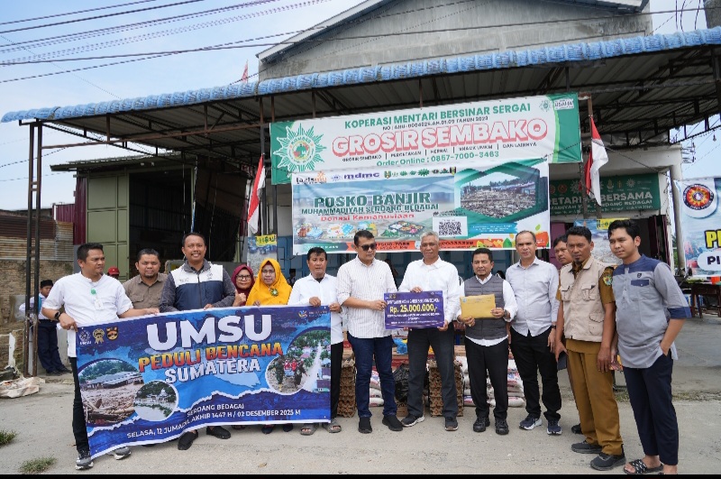 UMSU Peduli, Bantu Korban Banjir Di Sergai Dan Tanjungpura