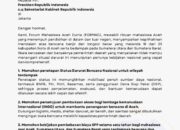 FORMAD Surati Presiden: Desak Status Darurat Nasional Dan Pembebasan SPP Korban Bencana Aceh-Sumatera