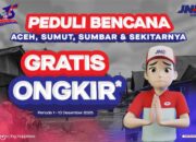 JNE Gratiskan Ongkir Bantuan Ke Aceh, Sumbar, Sumut, Dan Sekitarnya