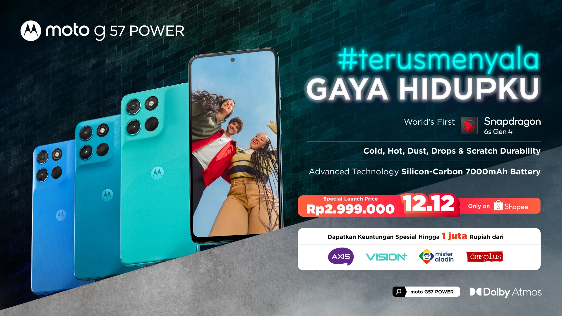 Motorola Luncurkan moto g57 POWER Menghadirkan Performa Generasi Terbaru dengan Desain Tangguh dan Kemampuan Baterai Luar Biasa Menjadikan Gaya Hidup Kamu #TerusMenyala