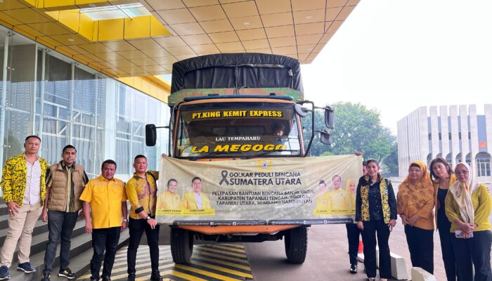 Dikordinasikan Adies Kadir, Lamhot Sinaga Lepas Pengiriman Bantuan Golkar Tahap Kedua