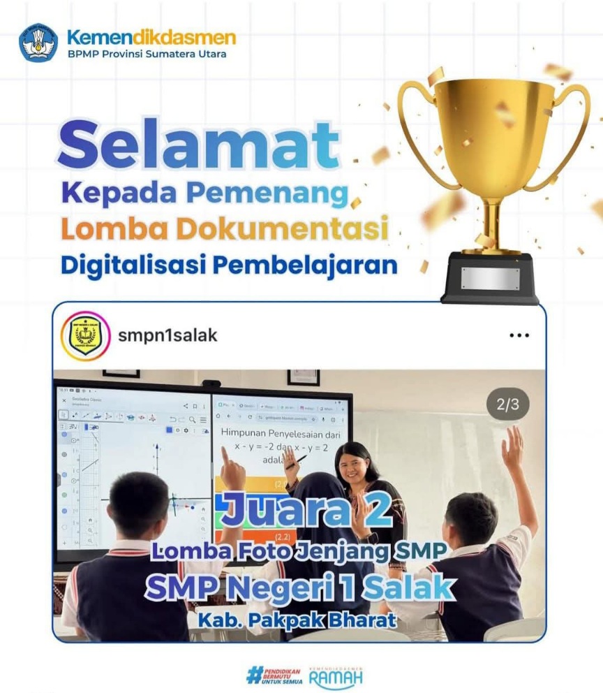 SMPN 1 Salak Raih Juara II Lomba Foto Digitalisasi IFP Nasional