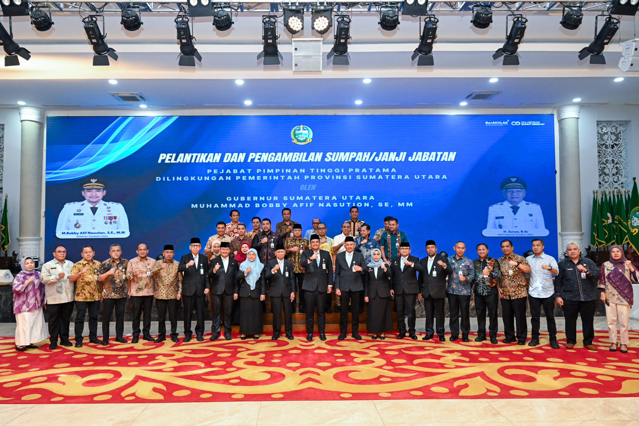 Gubsu Lantik Empat Pejabat, Tegaskan Kerja Cepat