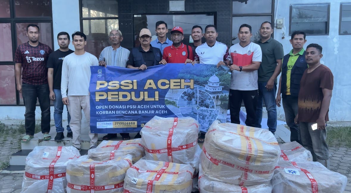Solidaritas Sepakbola Aceh, PSSI Aceh Salurkan Bantuan Daerah Terdampak Banjir