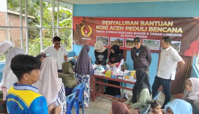 Peduli Bencana, KONI Langsa Salurkan Bantuan Warga Terdampak Banjir