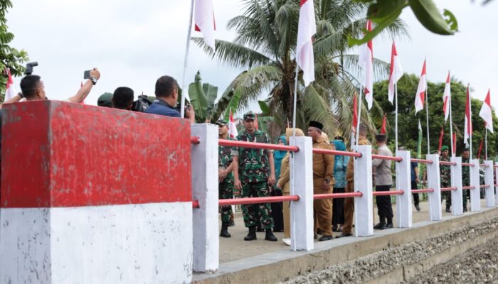 Pangdam I/BB Tinjau Jembatan Aramco Yang Selesai Dibangun Di Desa Sei Litur Kab Langkat