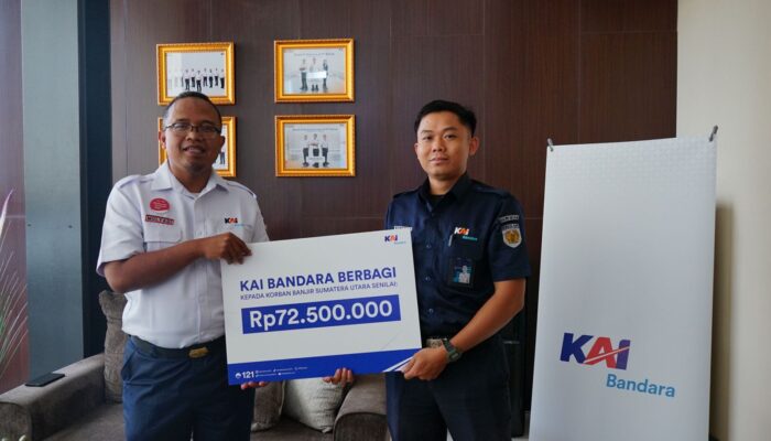 KAI Bandara Salurkan Bantuan Banjir Senilai Rp72,5 Juta Untuk Karyawan