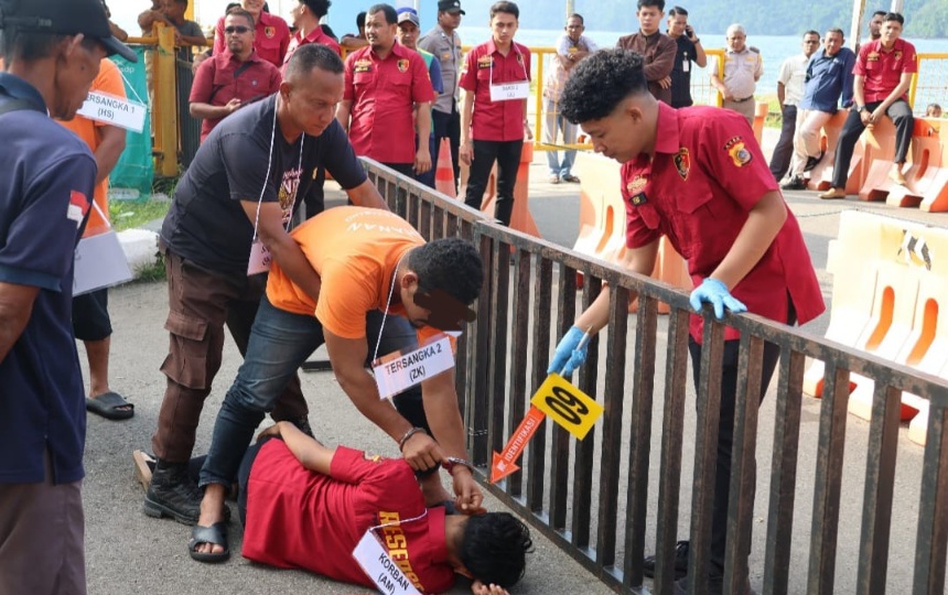Polres Sabang Rekonstruksi Kasus Penganiayaan Berat