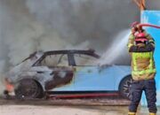 Mobil Listrik Diduga Milik Gubernur Bobby Nasution Terbakar Di Medan