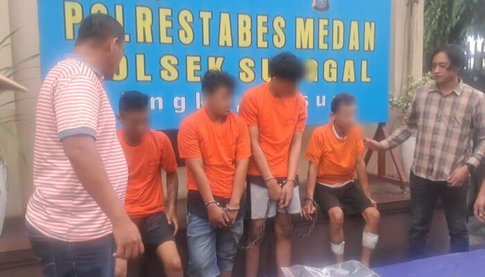 Polsek Sunggal Ringkus Sindikat Curat, Dua Ditembak
