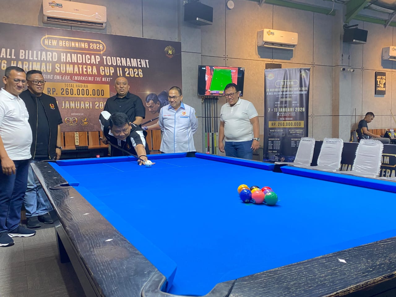 Hatunggal Buka Turnamen Biliar Harimau Sumatera Cup II