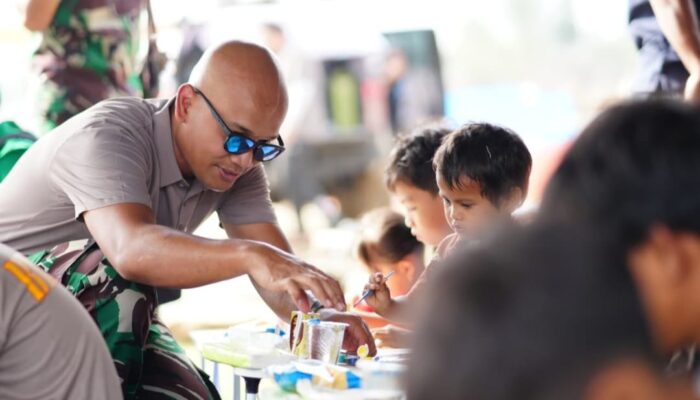 Kembalikan Senyum Anak Pasca Bencana, Yonarhanud 11/WBY dan Cakra Abhipraya Gelar Trauma Healing di Aceh Tamiang
