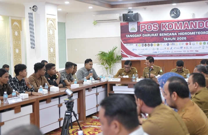 Sekda Aceh Terima Aliansi Mahasiswa, Paparkan Progres Penanganan Bencana