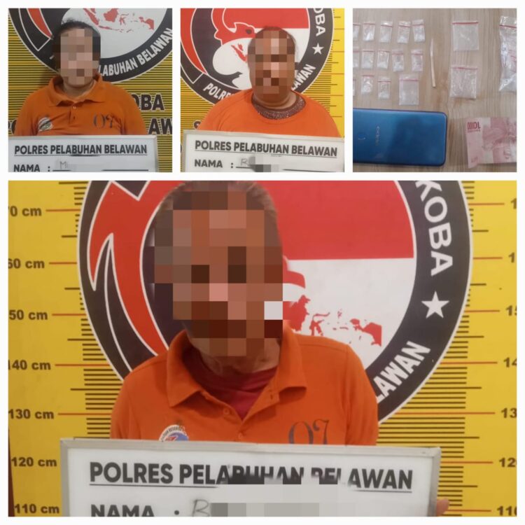 Polres Pelabuhan Belawan Gerebek Sarang Narkoba di Labuhandeli, 3 Pelaku Diamankan