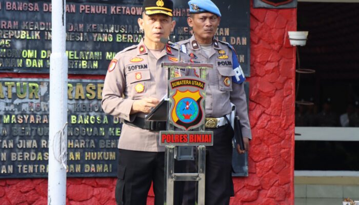 46 Personel Polres Binjai Terima Satya Lencana Pengabdian Polri