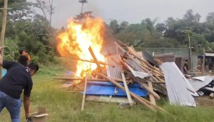 Gerebek Narkoba dan Judi di Sibolangit, Barak Dibakar, 17 Orang Diamankan