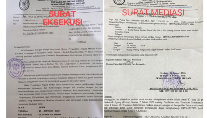 Eksekusi SHM 2721 Milik Herman Cipto Diprotes, Tumpang Tindih dengan Gugatan Sugandhi Makmur