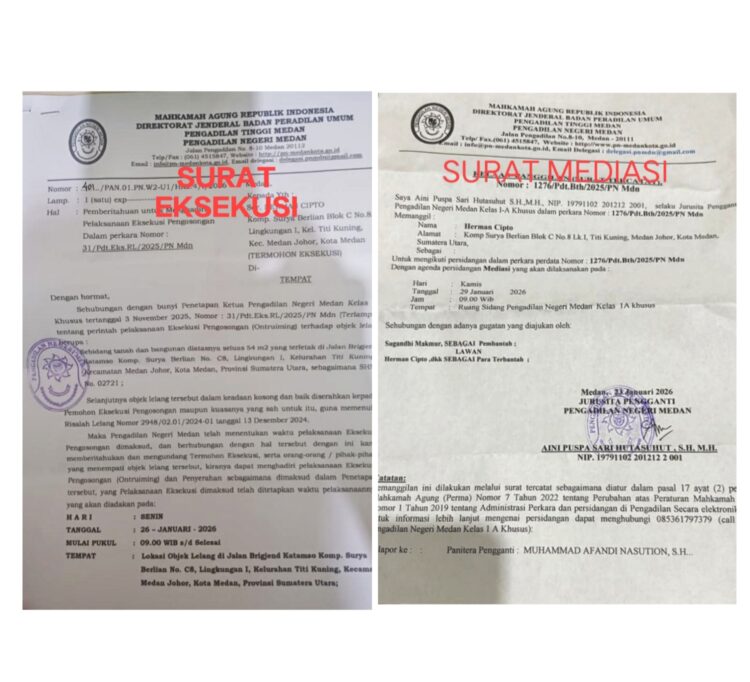 Eksekusi SHM 2721 Milik Herman Cipto Diprotes, Tumpang Tindih dengan Gugatan Sugandhi Makmur