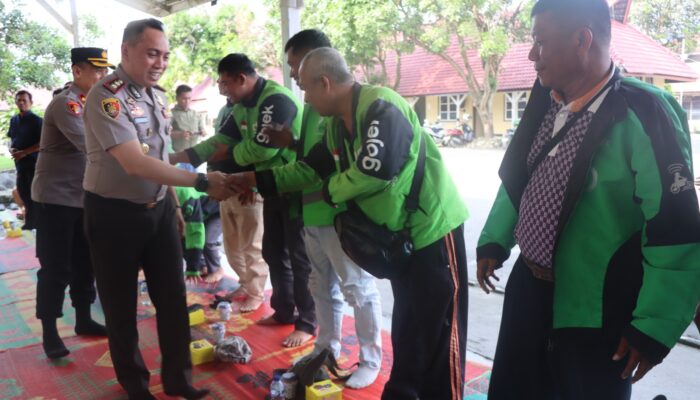 Kapolres Binjai Rajut Kebersamaan dengan Driver Online, Ojek Online dan Pengemudi Betor