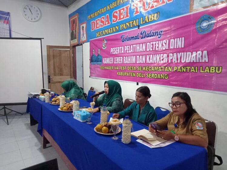 PKK Kecamatan Pantai Labu Lakukan Penyuluhan IVA Test dan Kanker Payudara