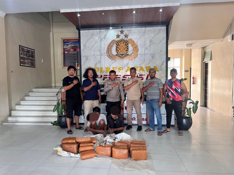 Sat Intelkam Polres Aceh Tenggara Ciduk Dua Kurir Ganja Seberat 50,7 Kg
