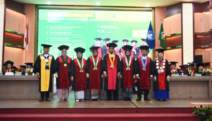 Rektor USU Kukuhkan Enam Guru Besar Tetap