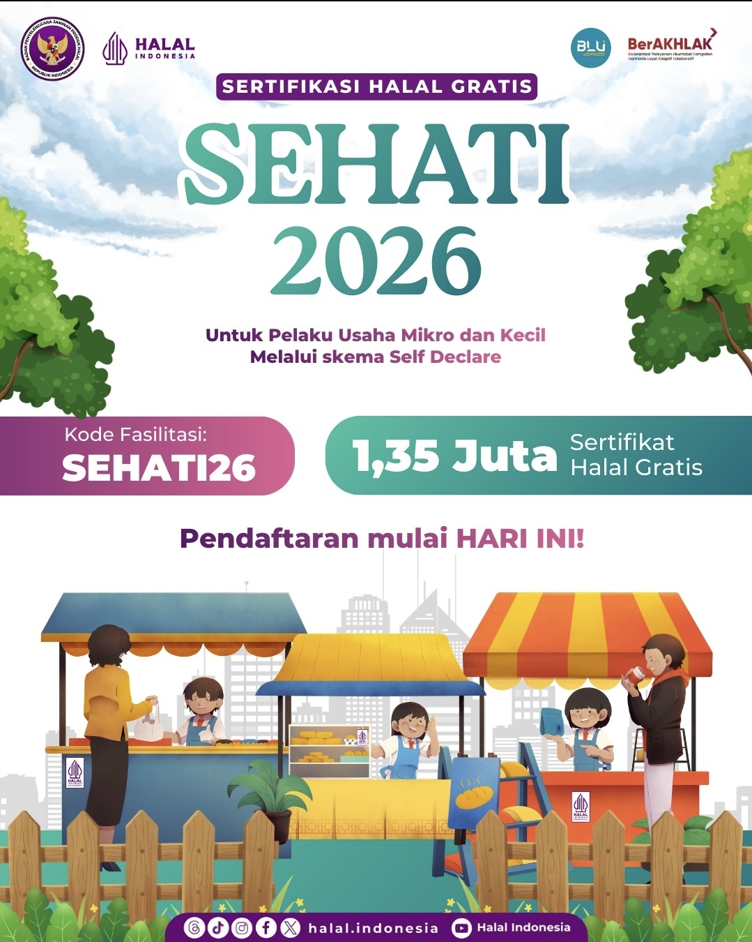 1,35 Juta Usaha Mikro Kecil Diajak Raih Sertifikasi Halal Gratis 2026, Simak Ketentuannya