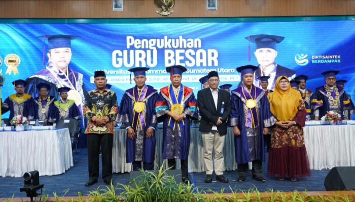 UMSU Kukuhkan Dua Guru Besar, Rektor: Siap Buka 7 Prodi Spesialis Kedokteran