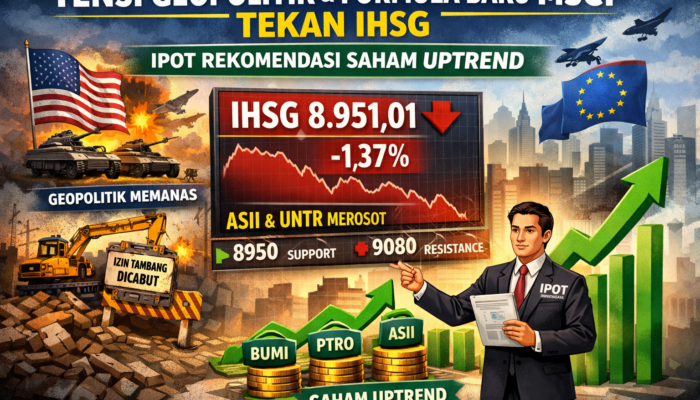 Tensi Geopolitik dan Formula Baru MSCI Tekan IHSG, IPOT Rekomendasi Saham-saham Uptrend