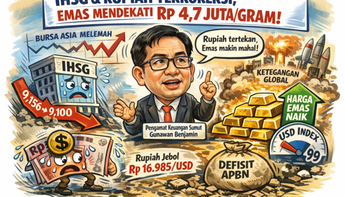 IHSG Dan Rupiah Terkoreksi, Harga Emas Naik Dekati Rp4,7 Juta