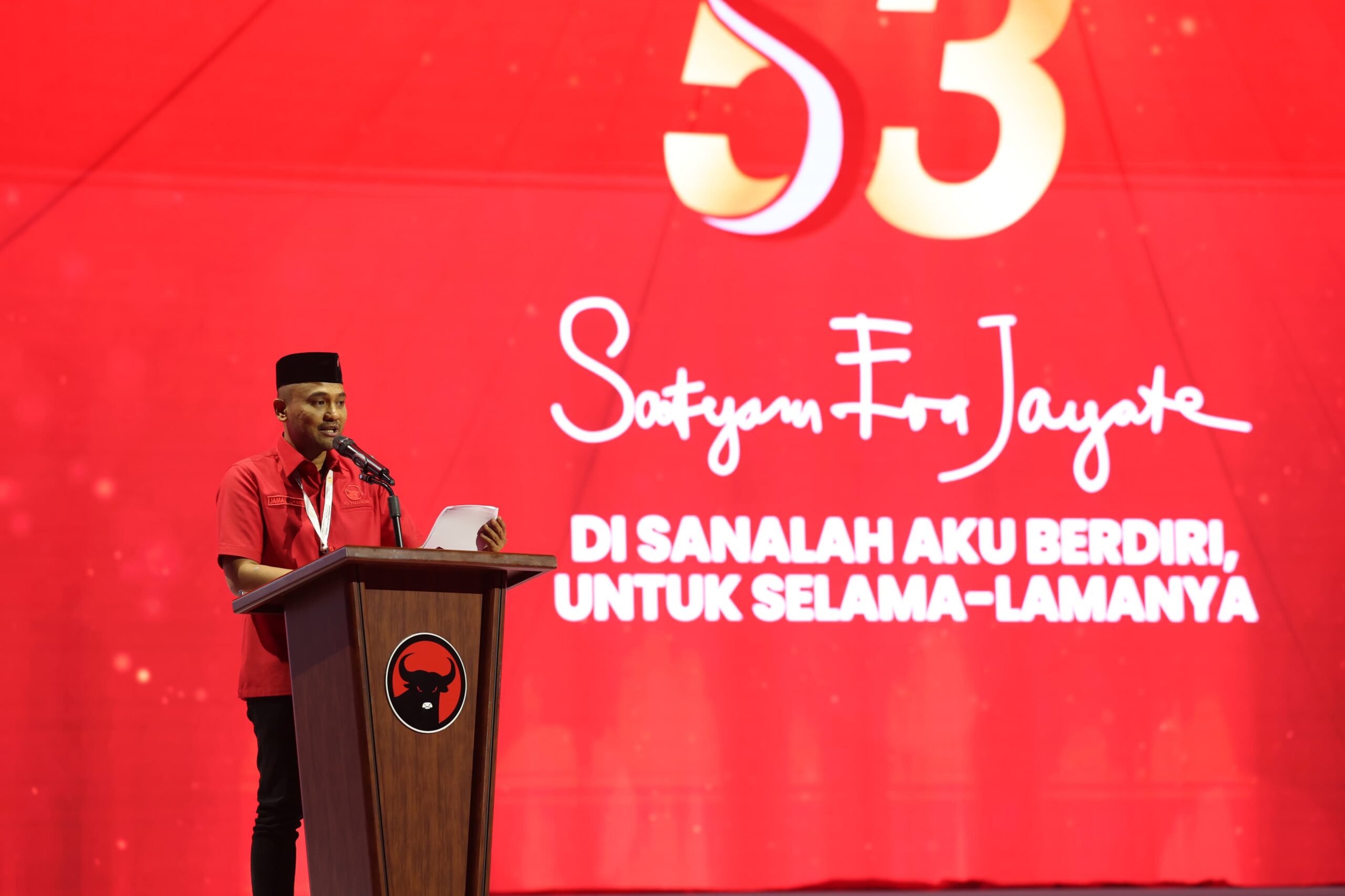 Ketua DPD PDIP Aceh, Jamaluddin Idham Bacakan Rekomendasi Eksternal Hasil Rakernas