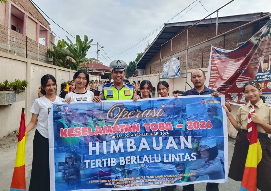Sat Lantas Simalungun Gelar Penyuluhan Lalu Lintas Ops Keselamatan Toba 2026