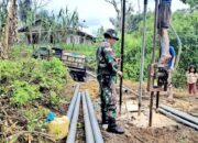 Satgas TMMD Dan Warga Nagori Dame Raya Bangun Sumur Bor Di Simalungun