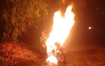 Sepeda Motor Terbakar Di Tebingtinggi, Korban Jiwa Nihil