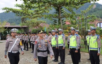 Polres Tapteng Gelar Apel Operasi Keselamatan Toba 2026 Jelang Lebaran