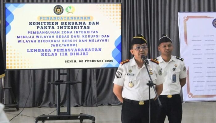 Lapas Kelas IIA Binjai Tandatangani Komitmen Bersama dan Pakta Integritas 2026